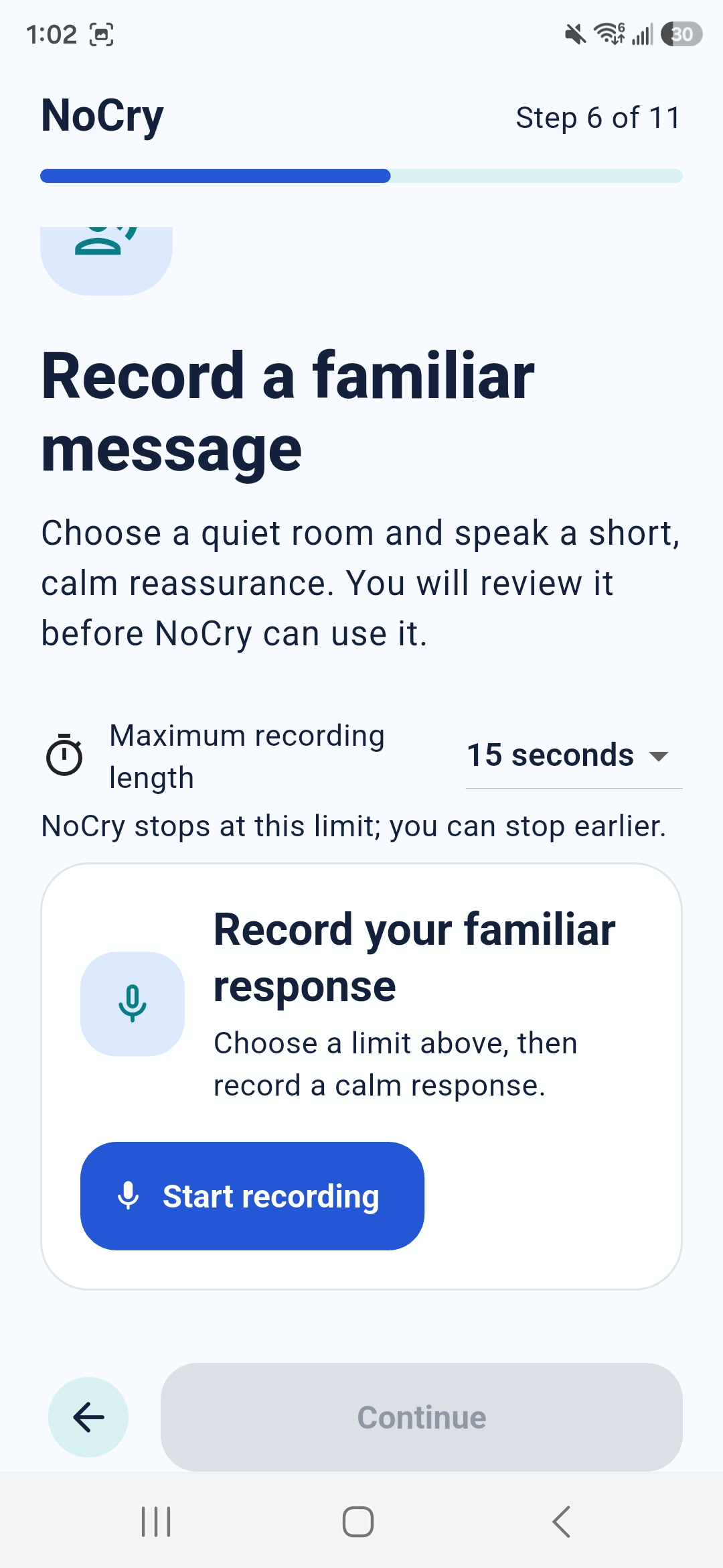NoCry caregiver recording setup during supervised S25 Ultra testing